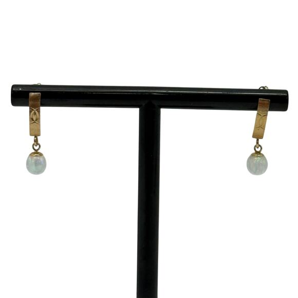 Fashion Dangle Opal Earrings - Picture 1 of 7